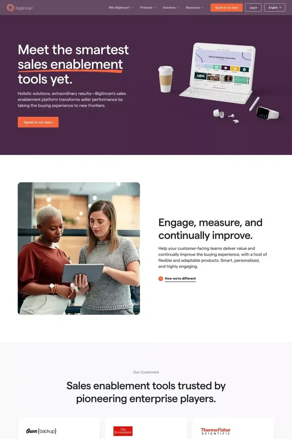 Industry Leading Sales Enablement Solutions | Bigtincan
