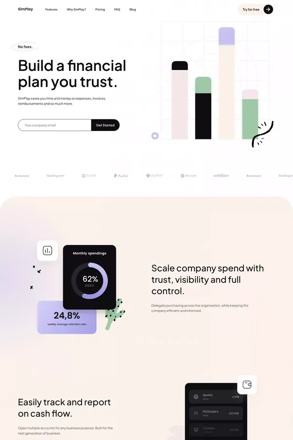 SimPlay – Webflow HTML website template - Template design inspiration