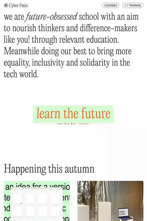 Cyber Patio is a future-obsessed tech school - Other design inspiration