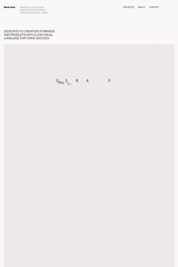 Marko Gole, brand and web designer portfolio website - Portfolio design inspiration