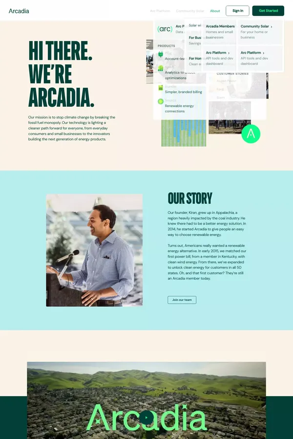 Arcadia | About Us - About Us  design inspiration