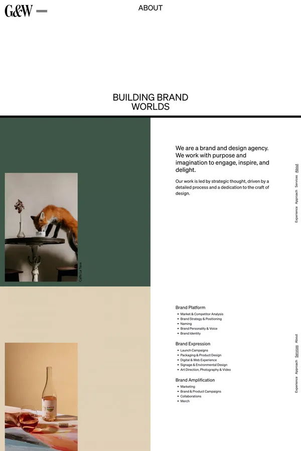 Glasfurd & Walker â About - About Us  design inspiration