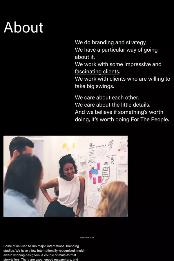 Company — For The People - About Us  design inspiration