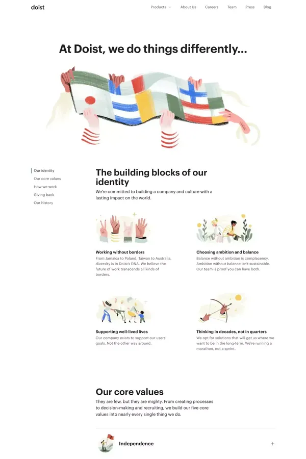 About us | Doist - About Us  design inspiration