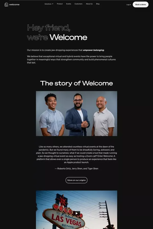 Experience Welcome | About Us - About Us  design inspiration