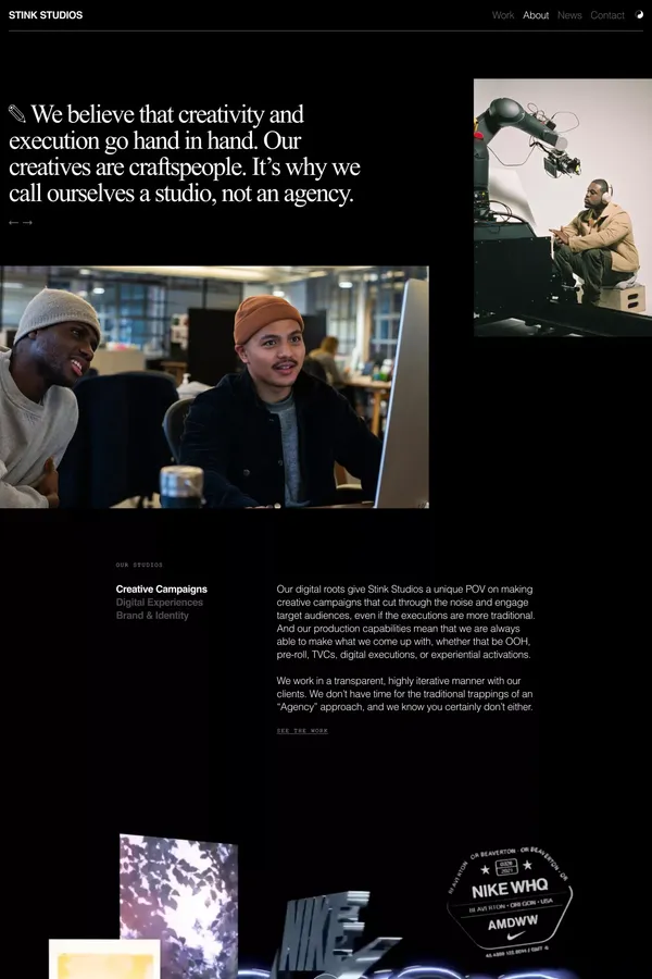 About | Stink Studios - About Us  design inspiration