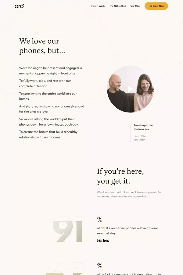 The Aro Story - About Us  design inspiration