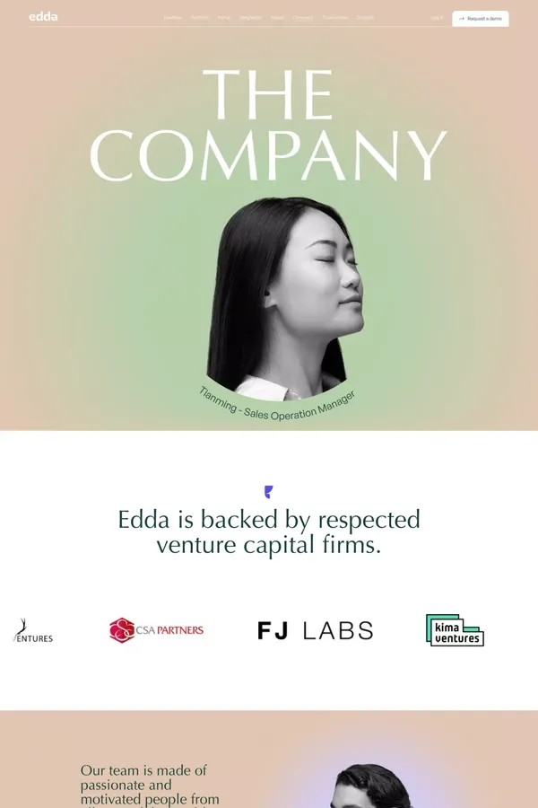 TheCompany - Edda - About Us  design inspiration