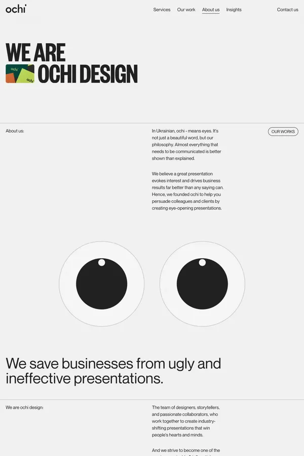 About us - OCHI - About Us  design inspiration