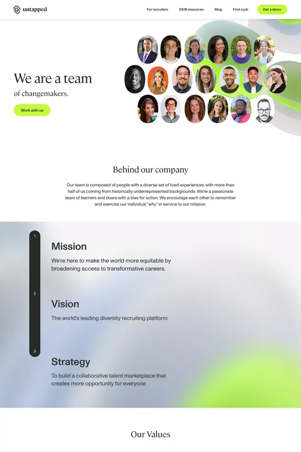 Careers @ Untapped - About Us  design inspiration