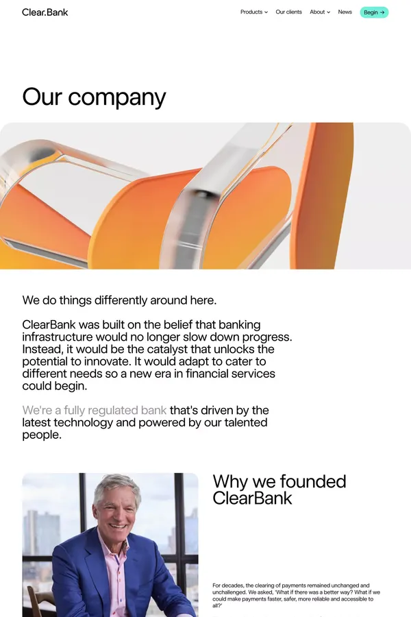 ClearBank | Our company - About Us  design inspiration