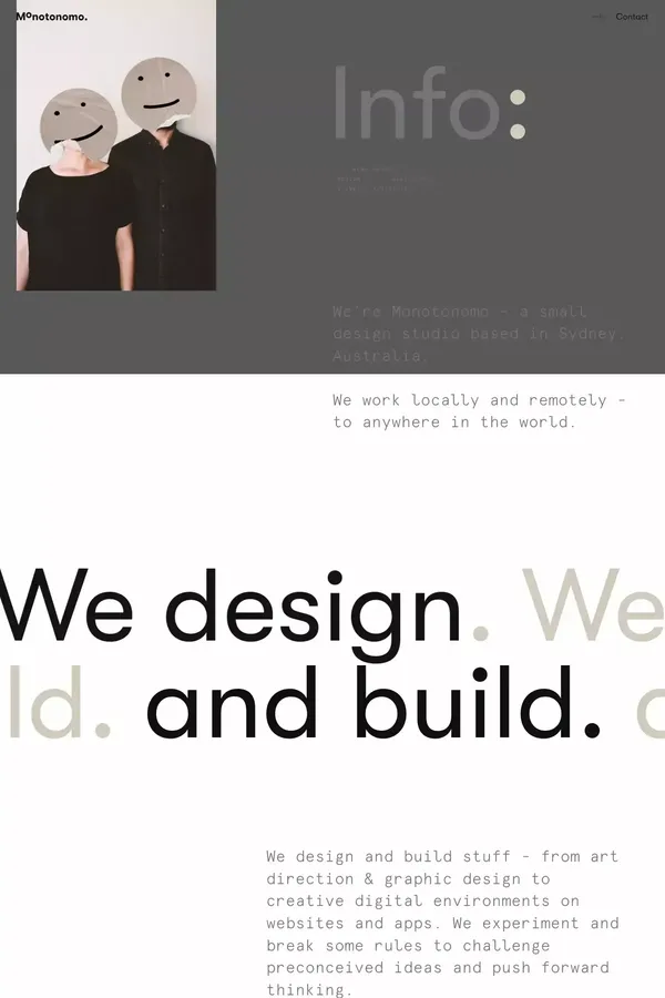 Monotonomo - Digital Design Studio / Info - About Us  design inspiration