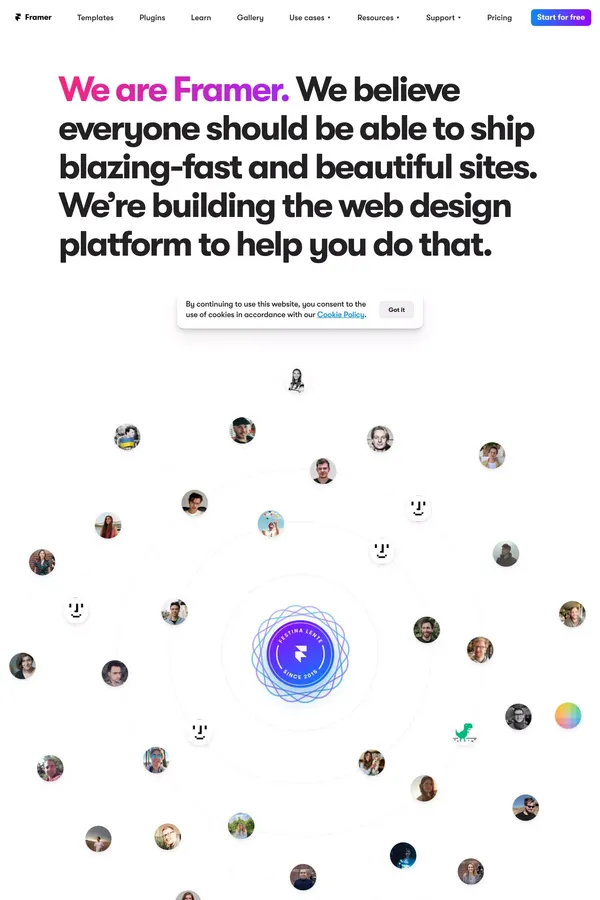 Framer: About - About Us  design inspiration