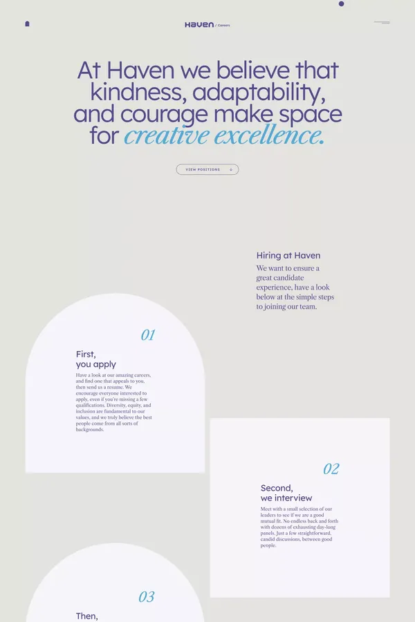 Careers | Haven Studios - About Us  design inspiration