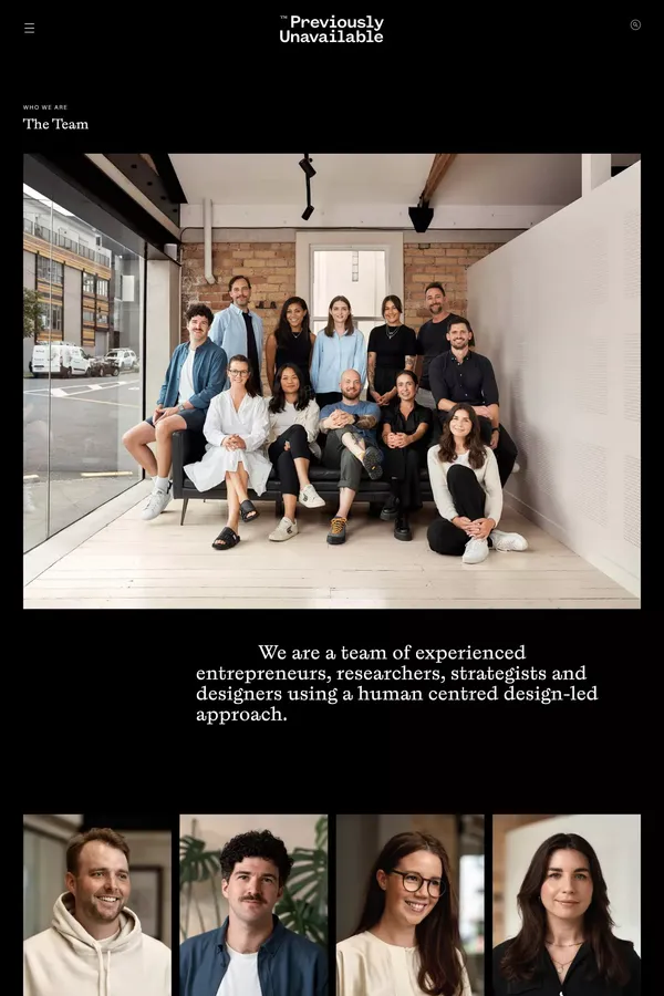 Who We Are | Previously Unavailable - About Us  design inspiration
