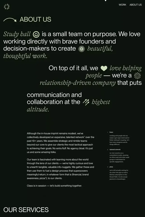 About Us - Study Hall Creative - About Us  design inspiration