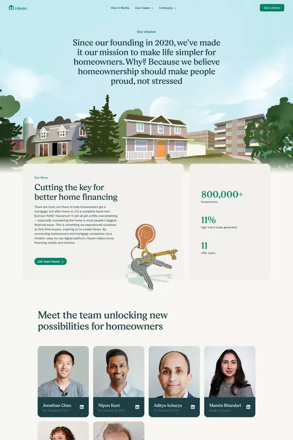 Learn more about team Haven – Haven - About Us  design inspiration