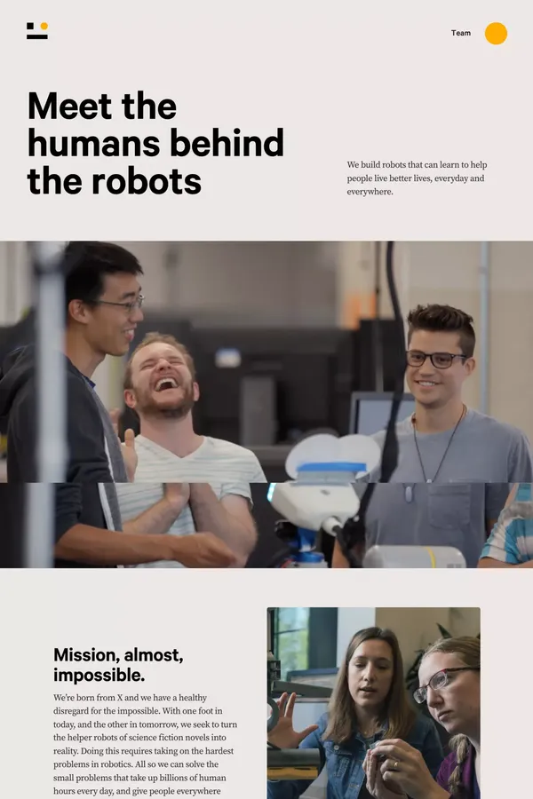Team | Everyday Robots - About Us  design inspiration