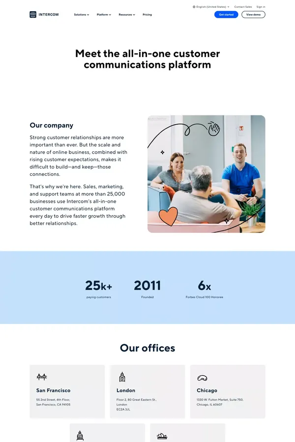 About | Intercom - About Us  design inspiration