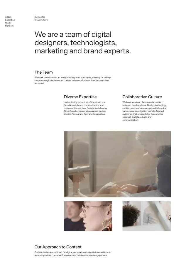 We are a team of digital designers, technologists, marketing and brand experts. - About Us  design inspiration
