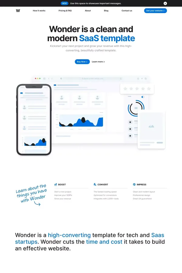 Wonder - Webflow HTML Website Template - Template design inspiration