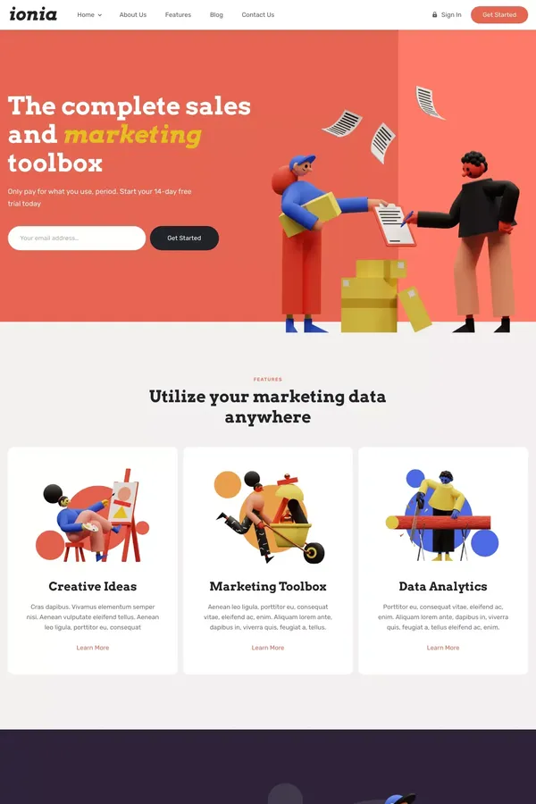 Ionia - Webflow HTML website template - Template design inspiration