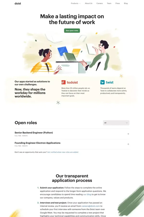 Careers | Doist - Career design inspiration
