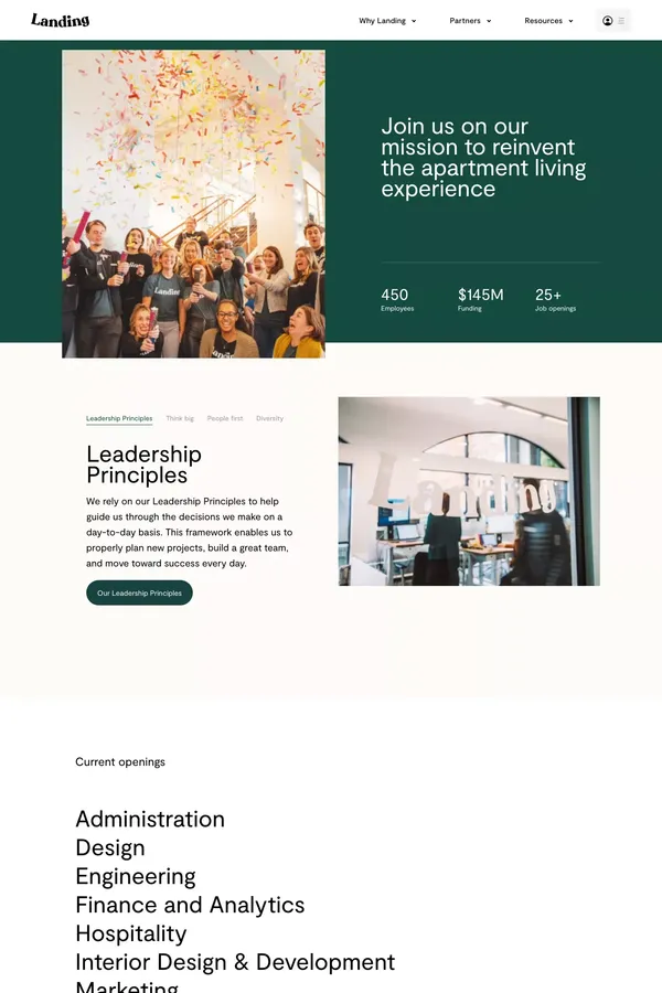 Careers at Landing - Career design inspiration