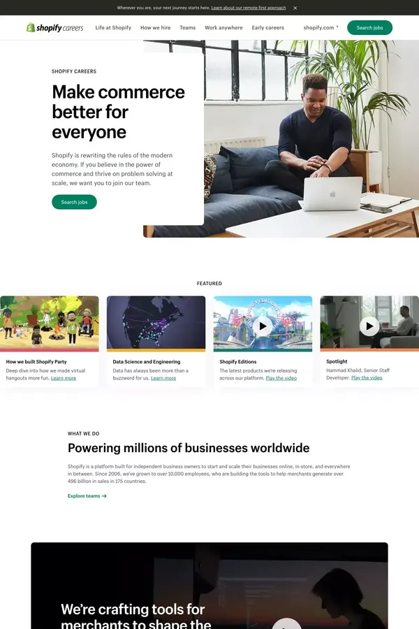 Careers, Internships, and Jobs at Shopify | Shopify Careers - Career design inspiration