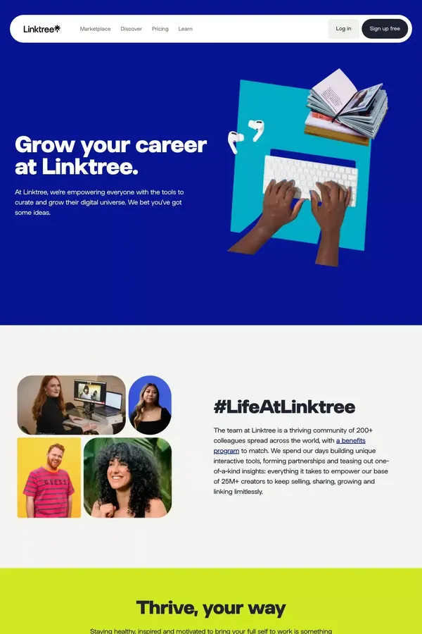 Linktree Careers | View open jobs at Linktree - Remote and In Office - Career design inspiration
