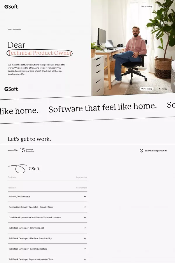 Job openings and available job offers | GSoft - Career design inspiration