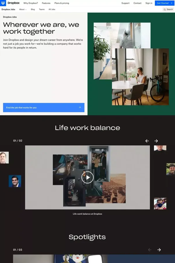 Dropbox - Jobs  - Dropbox - Career design inspiration