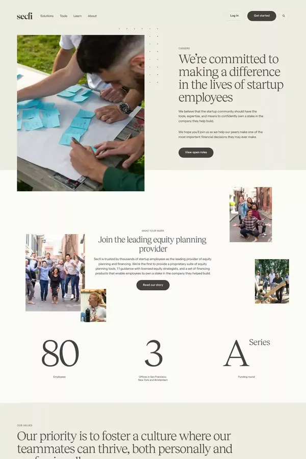 Secfi — About Secfi, and open roles - Career design inspiration
