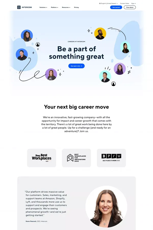 Careers | Intercom - Career design inspiration