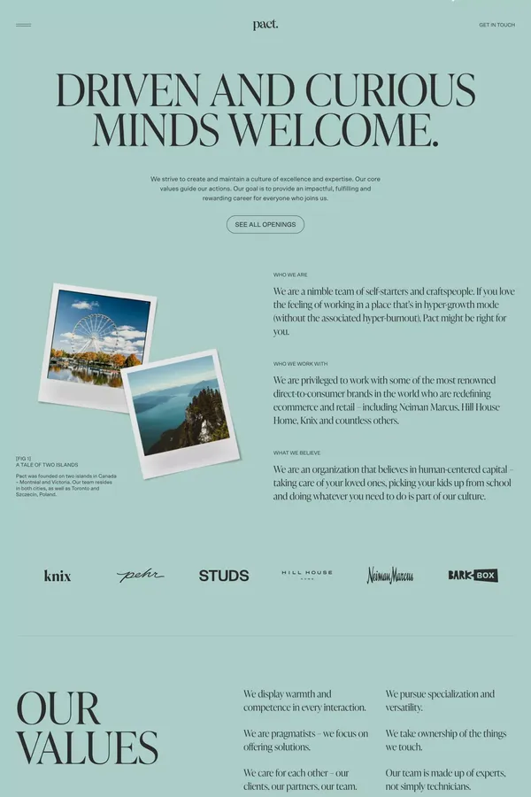 Careers - Pact Studio - Career design inspiration