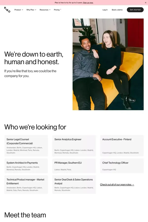 We are hiring! - Pleo - Career design inspiration