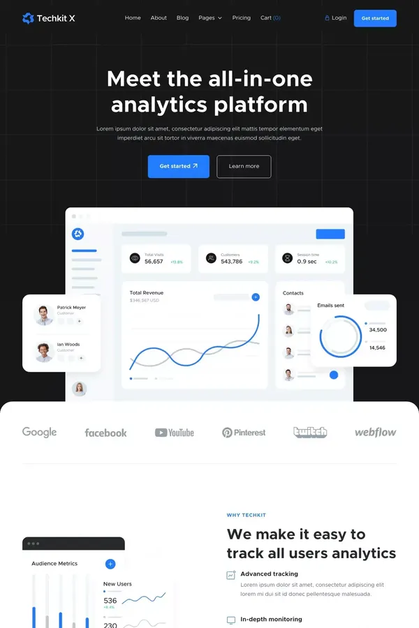 Home V1 - Techkit X - Webflow Ecommerce website template - Template design inspiration