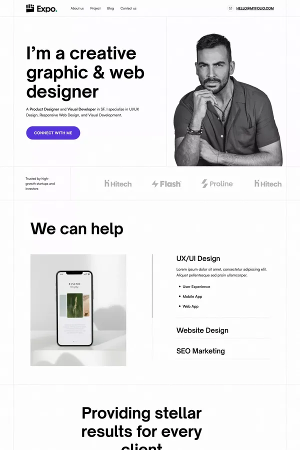 Expo- Portfolio Webflow Template - Template design inspiration