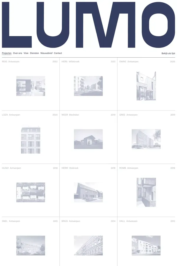 LUMO architecten - website design inspiration