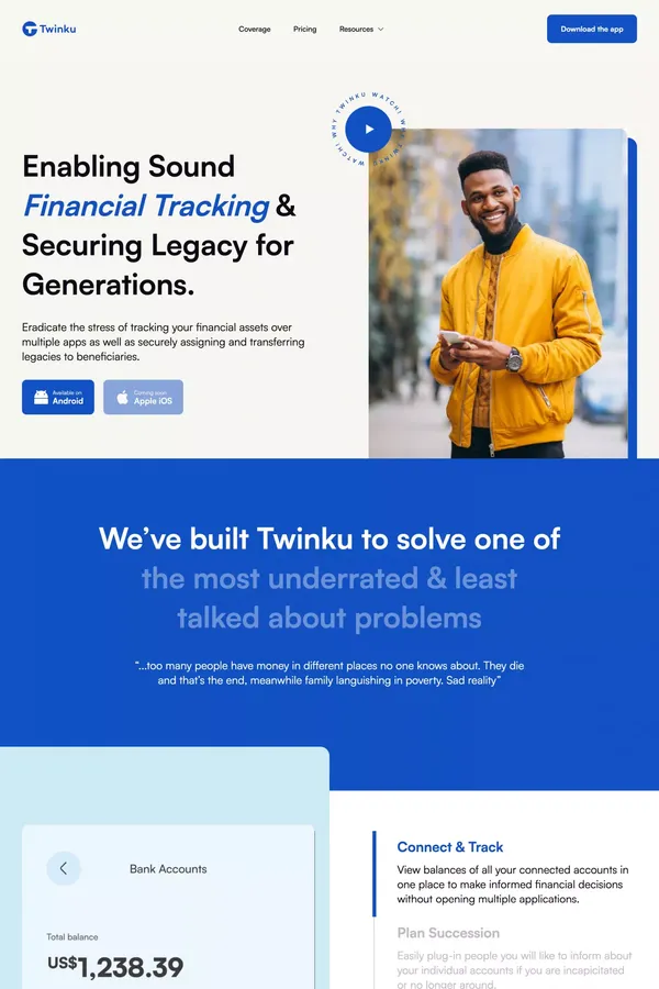 Twinku - Landing design inspiration