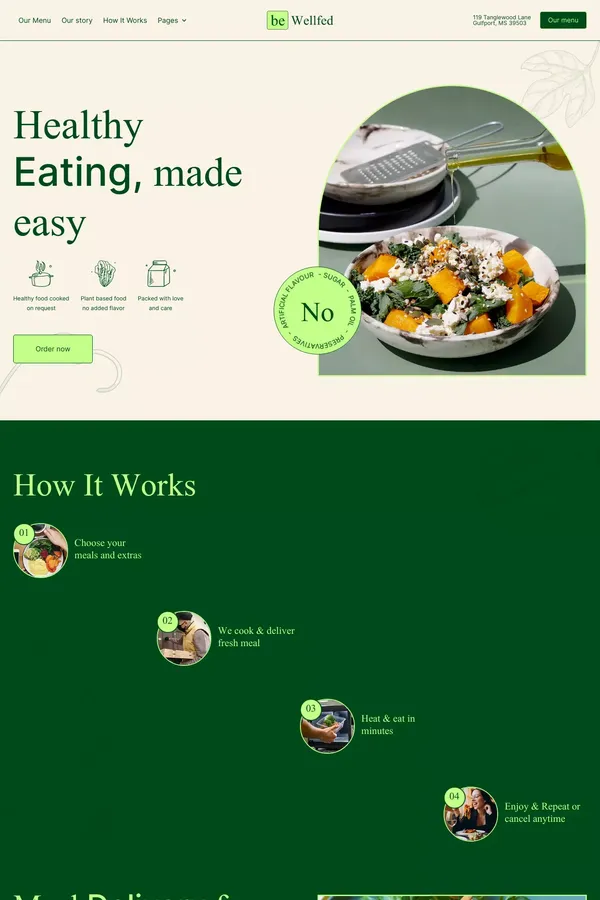 beWellfed - Webflow Ecommerce website template - Template design inspiration