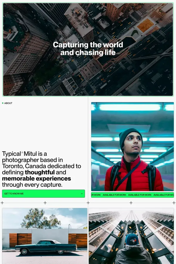 Typical Mitul | Toronto Photographer for Hire - Portfolio design inspiration