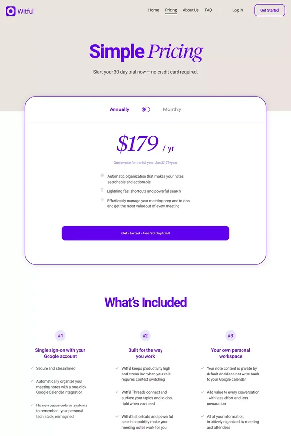 Pricing • Witful - Pricing design inspiration