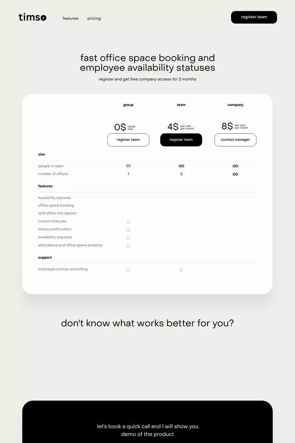 timso. pricing - Pricing design inspiration