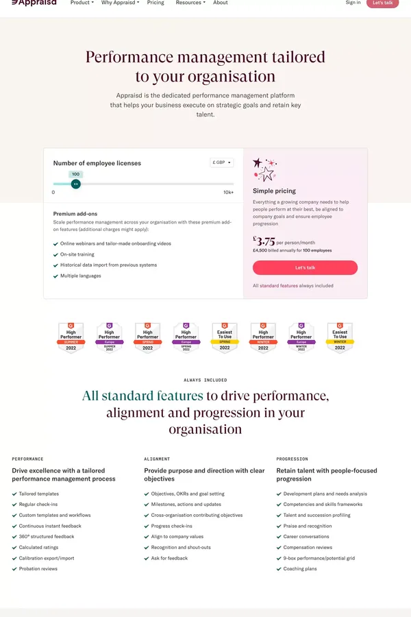 Pricing information | Appraisd - Pricing design inspiration