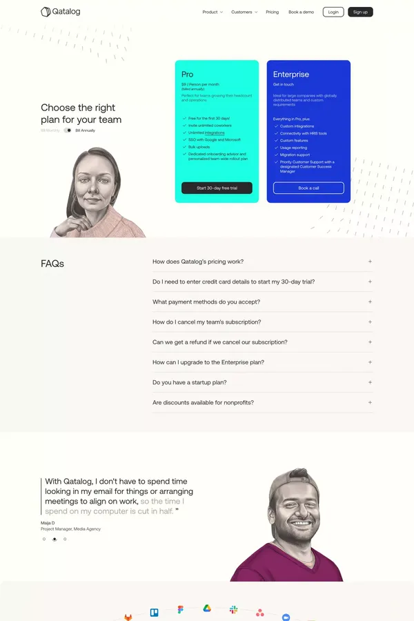 Pricing | Qatalog - Pricing design inspiration