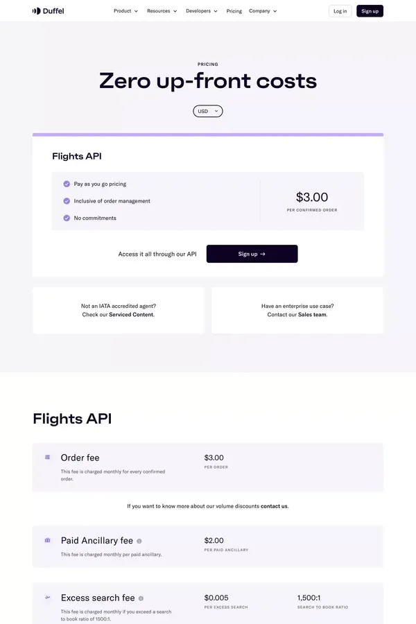 Pricing – Duffel - Pricing design inspiration