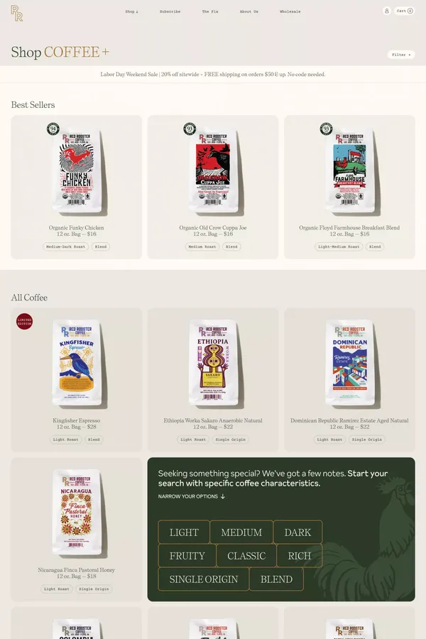 Coffee - Red Rooster Coffee - Product listing design inspiration