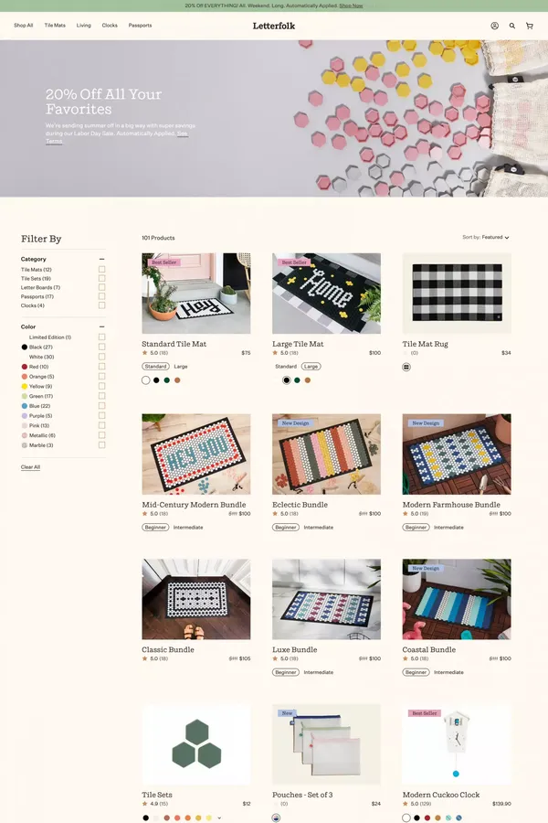 Shop All Letterfolk: Unique, Trendy & Eclectic Home Decor Products - Product listing design inspiration