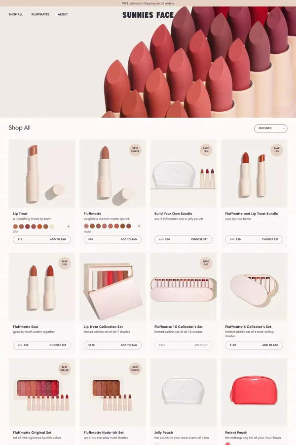 Shop All Products | Sunnies Face Cruelty Free Makeup - Product listing design inspiration